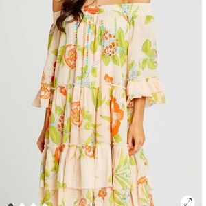 Alter'd State Tropical Retreat Dress in Multi floral Size L